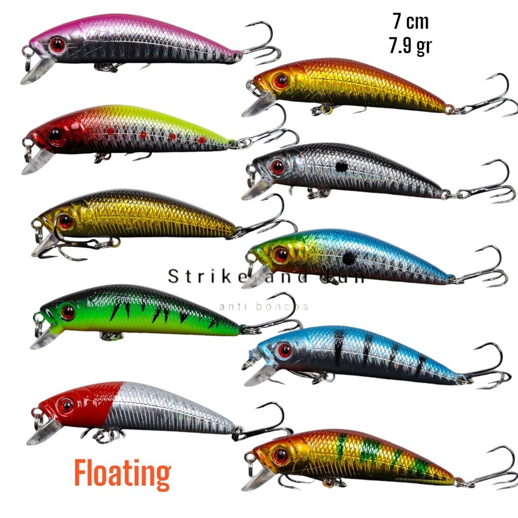 umpan pancing minnow casting floating 7cm