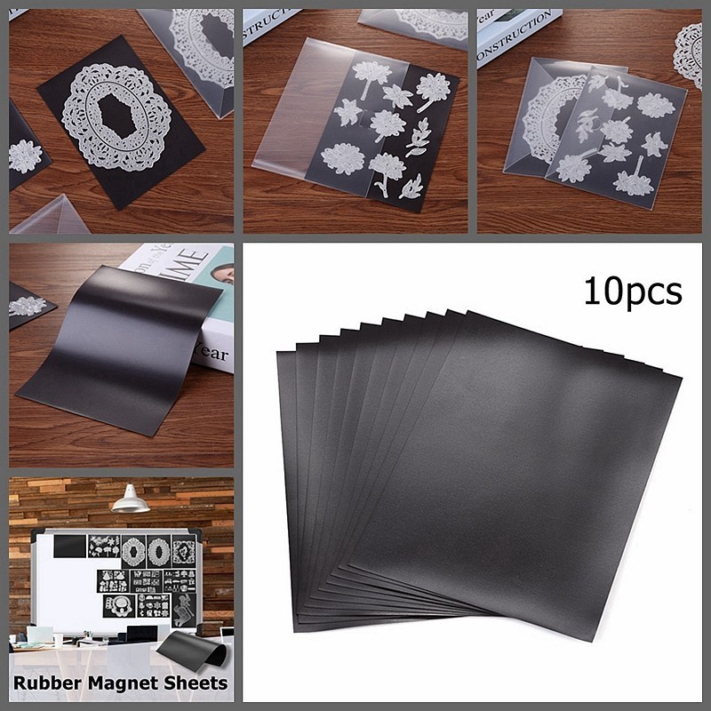 

177X127Mm Rubber Soft Magnet Sheet Self Adhesive Sticker Black Magnetic Mats for Cutting Dies Storage Easy Convenient To Paste