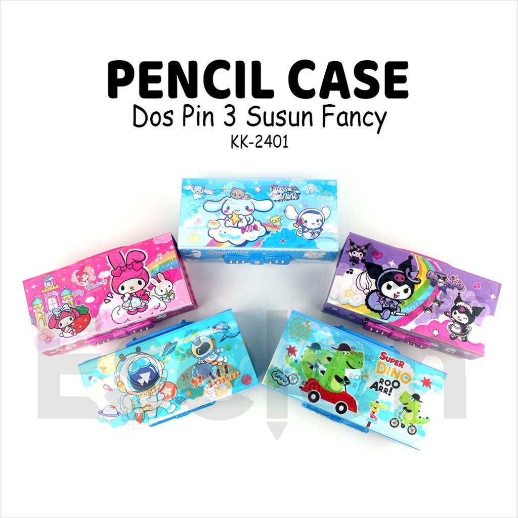 

Kotak pensil Kode 3D Susun KK-2401/ Kotak pensil fancy 3 Susun