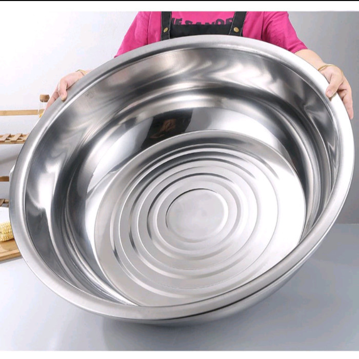 Baskom Stainless Steel Jumbo Baskom Stainless Besar 50cm