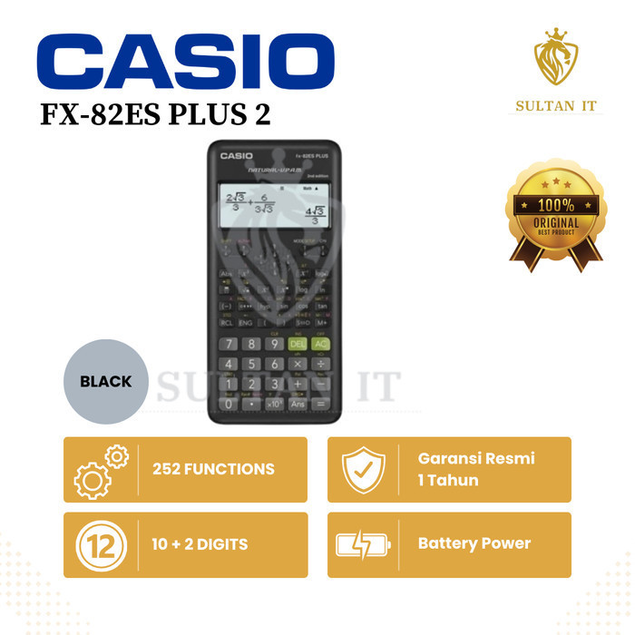 

KALKULATOR SCIENTIFIC CASIO FX 82ES PLUS 2ND EDITION - Hitam