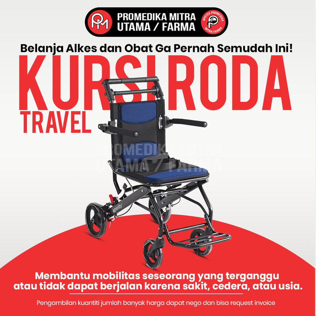 Kursi Roda Serenity | Travelling Stell Wheelchair | Alat Bantu Mobilitas