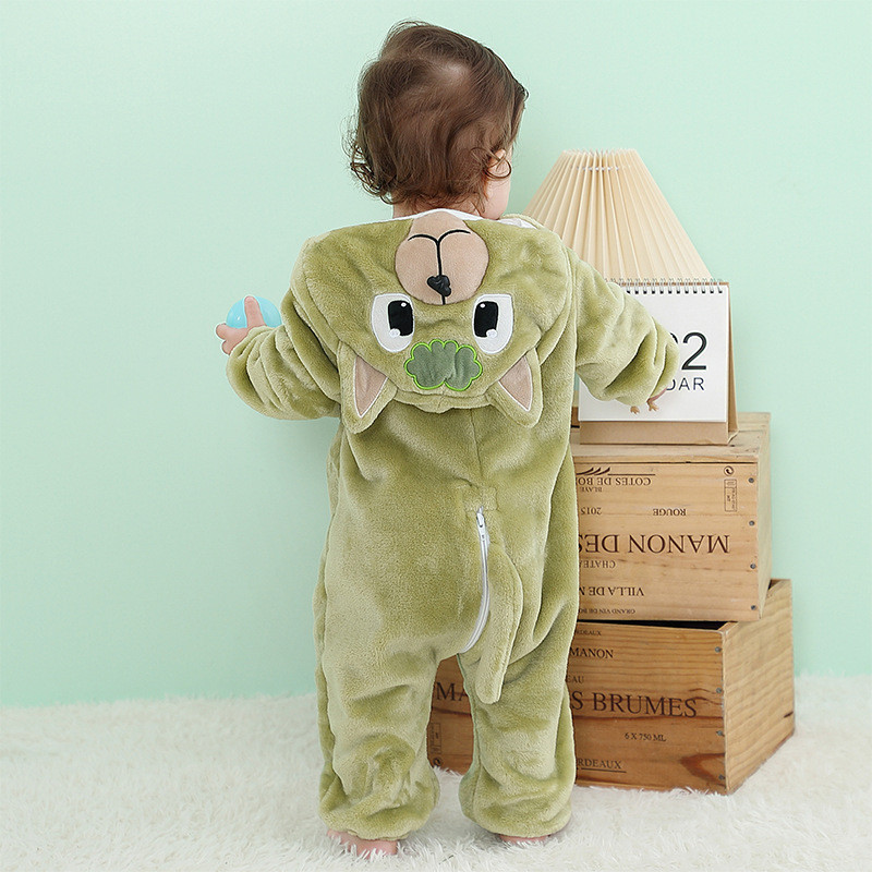 Jumpsuit Green Pony Pajamas Baby Flannel Jumpsuit Spring and Autumn Clothes Baby Romper Jumpsuit