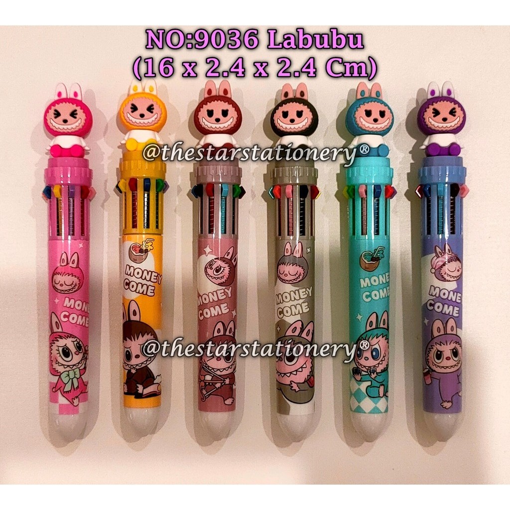 

(1 Biji) Bolpen 10 Warna Labubu NO:9036 / Ballpoint Cetek 10 Warna Karakter Labubu / Pulpen Labubu