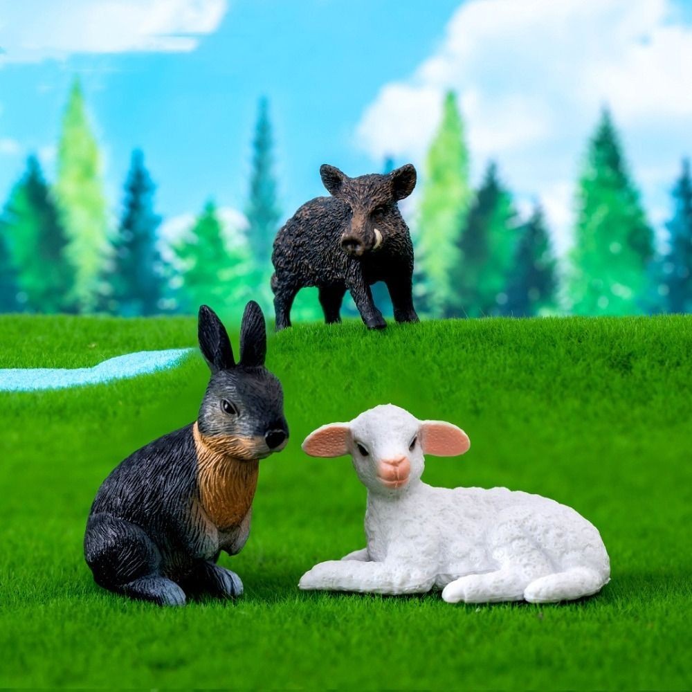 Cute DIY Animals Statue Animals Model Resin Miniature Figurines Home Decoration Microlandscape Mini 