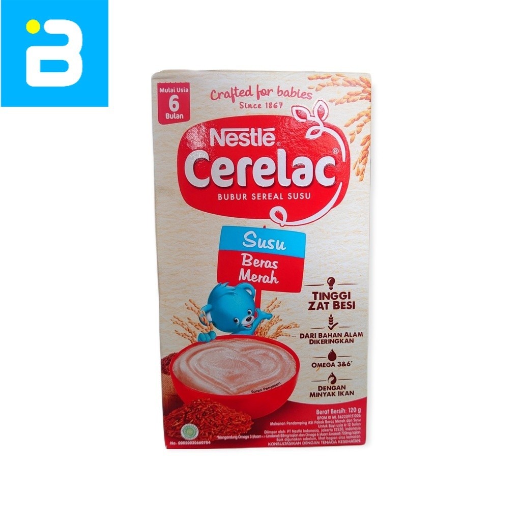Nestle Cerelac Bubur Sereal 6+ Susu Beras Merah 120 G