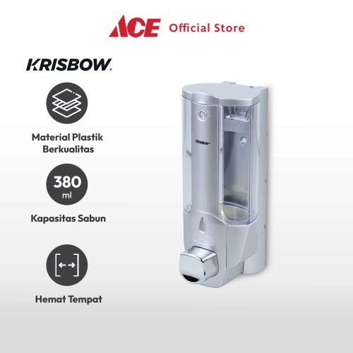 Krisbow Dispenser Sabun Cair - Silver Liquid Soap Container Tabung Tempat Sabun Serbaguna Aksesoris 