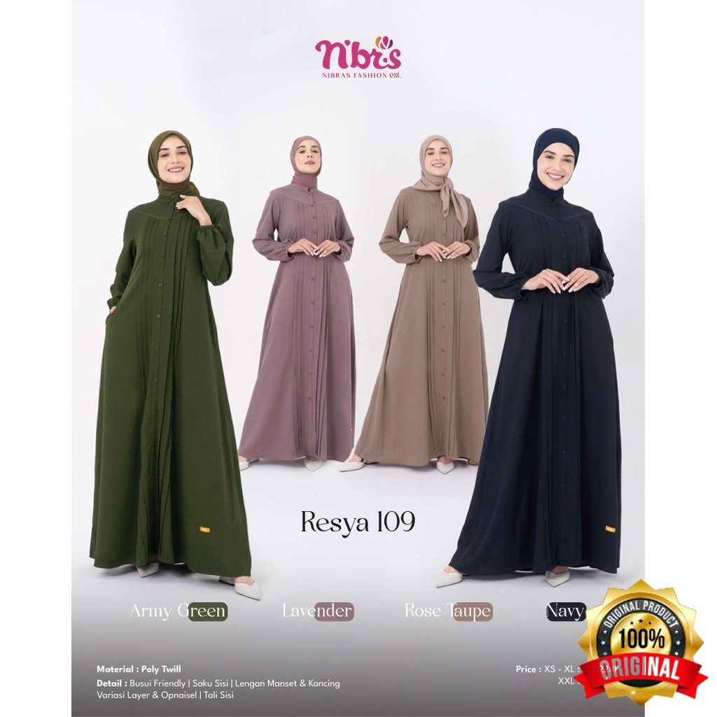 NNT - NIBRAS Resya 109 Fashion Jubah Muslimah Wanita Polos Jumbo Busui Tali Samping