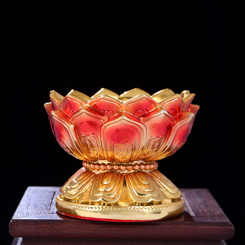 Resin Handle Prayer Wheel Base,Buddhist Tibetan Lotus Exquisite Eight Auspicious Symbol Pedestal