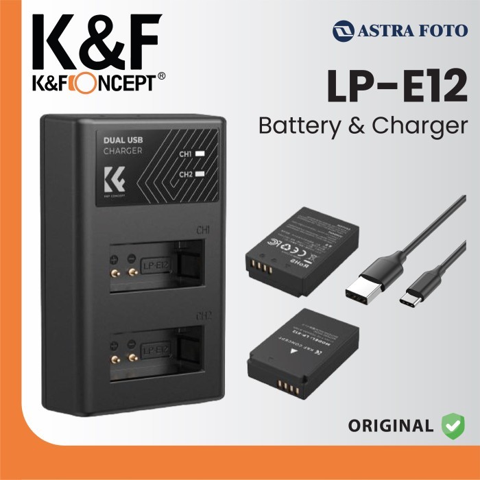 KNF Concept LP-E12 Battery For Canon Baterai & Charger For EOS M50 M100 M200 M10 100D K&F Concept