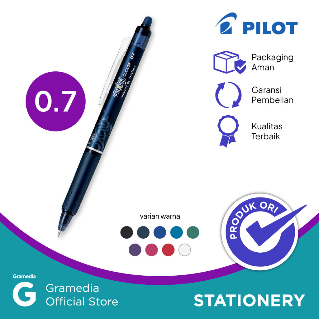 

Pilot Ballpen Frixion Clicker Blrt Fr 07 Blue Black