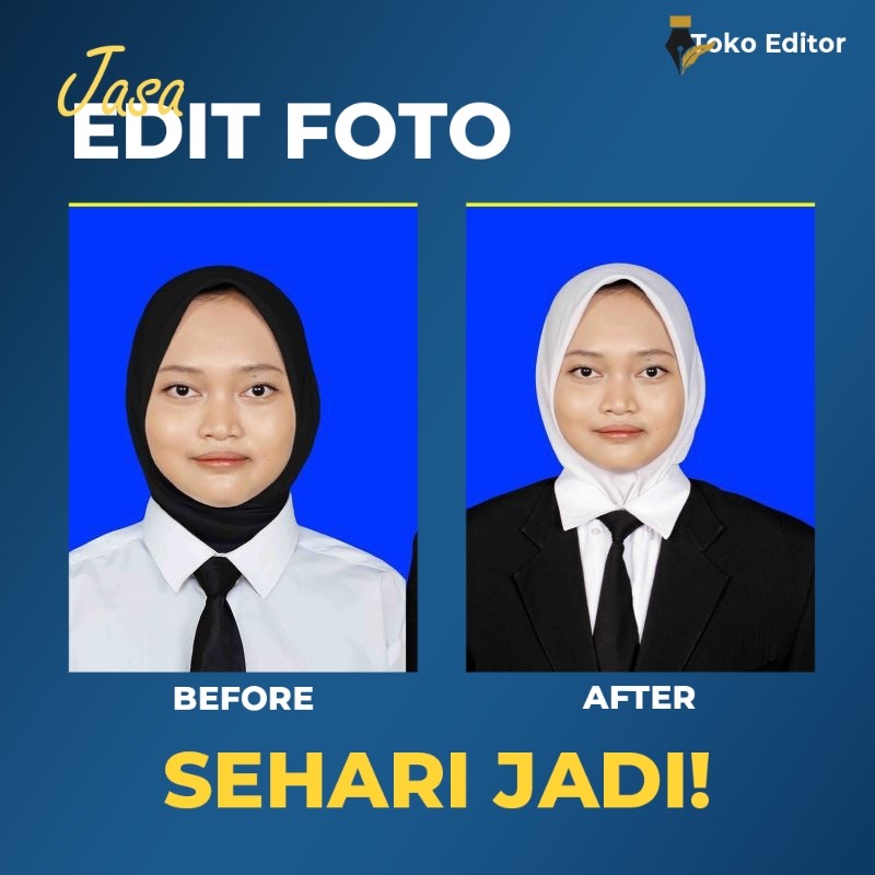 EDIT PAS FOTO PROFESIONAL/EDIT FOTO LAMARAN KERJA/EDIT FOTO GANTI JAZ/EDIT FOTO GANTU KEMEJA/BLAZER/