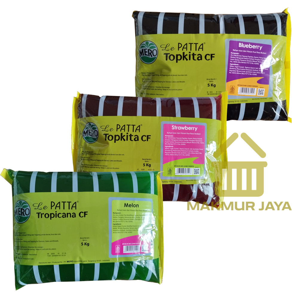 

Selai Roti LE PATTA Filling Varian Rasa Straberry dll/ Selai Olesan Roti Rasa Buah 5 kg