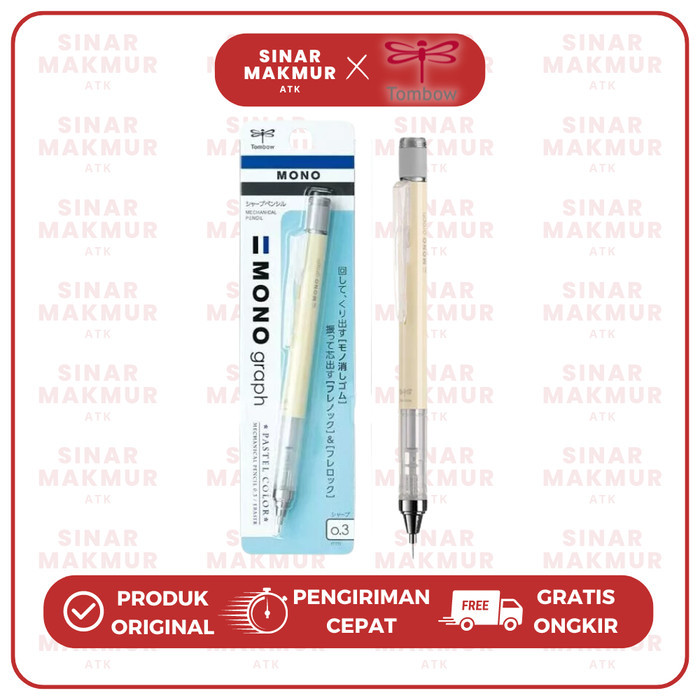 

D3W! Pensil Mekanik/Mechanical Pencil/Shaker Pencil Mono Graph Pastel 0.3mm DPA-137 Mono Tombow