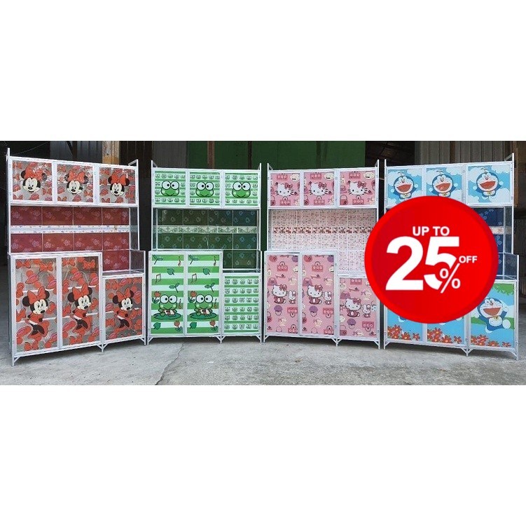 Rak piring 3 pintu magicom motif kartun bawah keramik