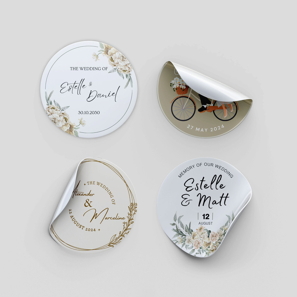 

Aneka Sticker Wedding Bulat Stiker Weding Souvenir Pernikahan Lingkaran WB2