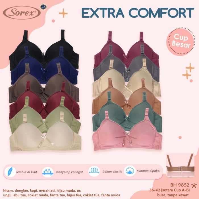 ✨NEW✨ -K542 | Bra Sorex | Bh Sorex | Tanpa Kawat | Bh Wanita - MERAH BATA, 36
