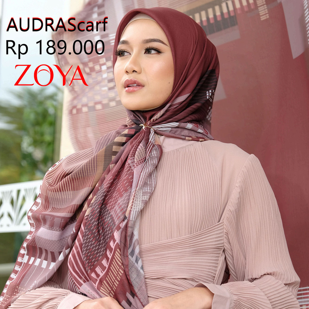 Zoya Audra Scarf kerudung segimepat premium Zoya