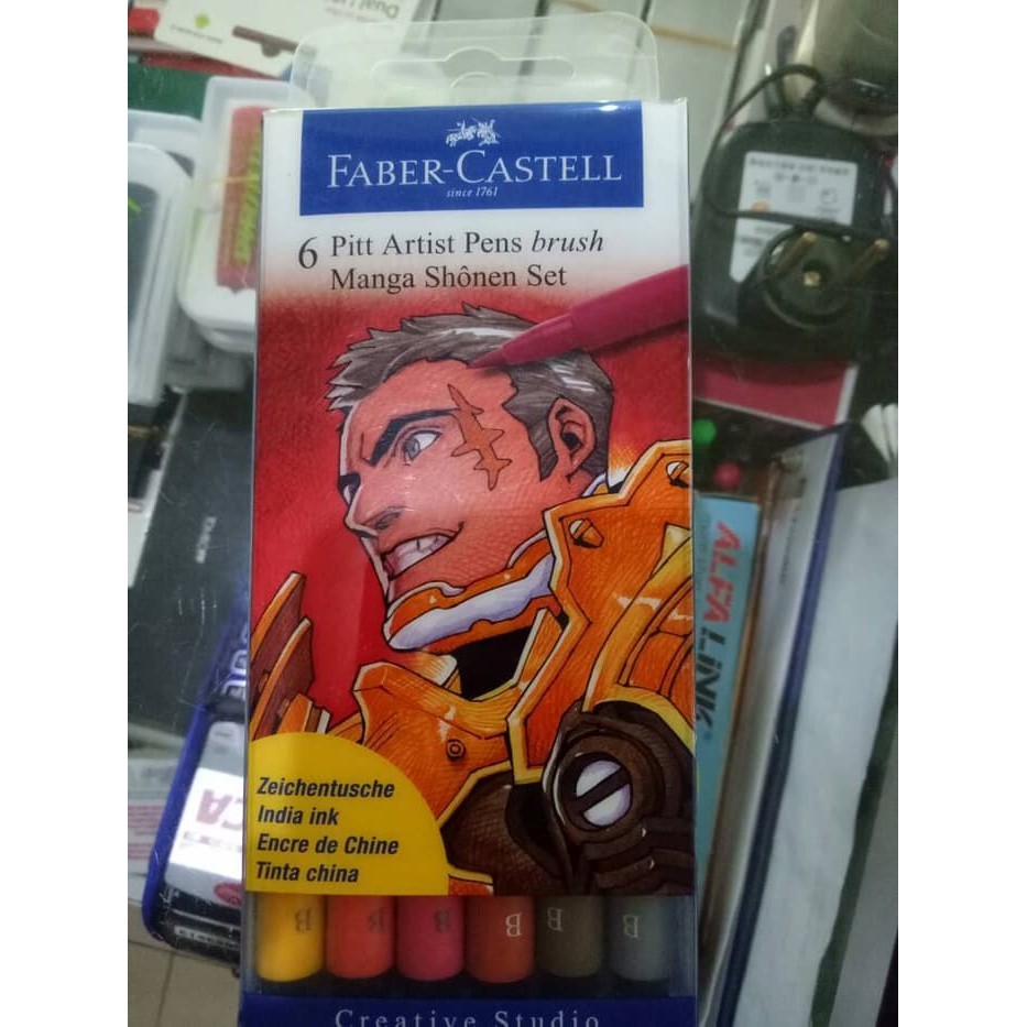 

Faber-Castell Pitt Artist Brush 6-colour (Manga Shonen Set)