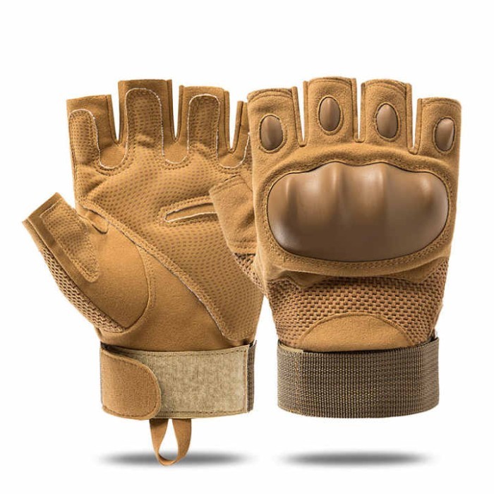 

Sarung Tangan Setengah Jari Half Gloves Tactical Military Motor Sepeda - XL, Hitam