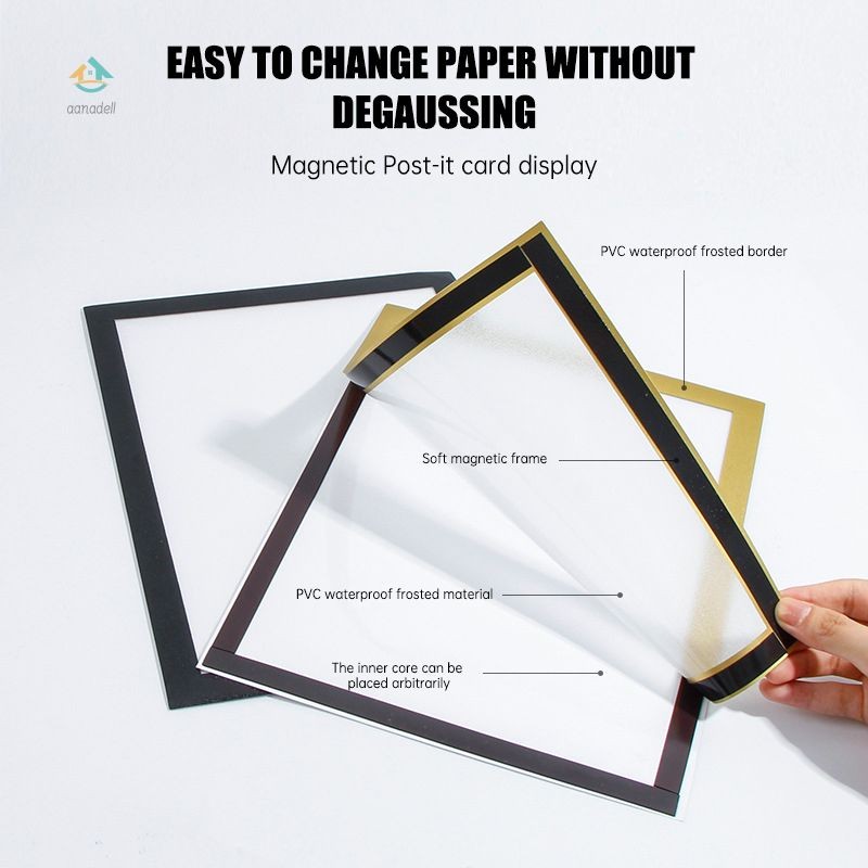 A4 Matte Silver Pvc Tempat Poster / Wall Stiker / Tempat Brosur Akrilik / Magnetic Display Sticker /