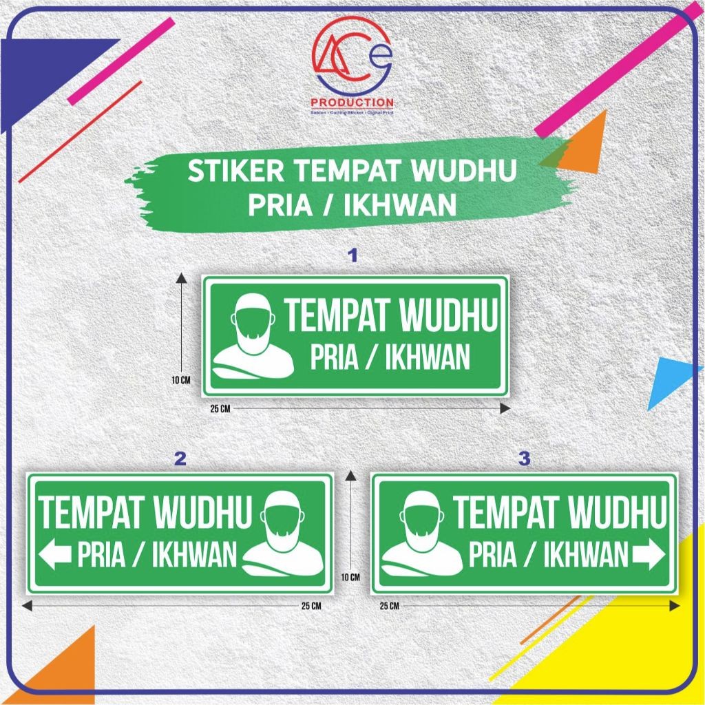 

STIKER TEMPAT WUDHU PRIA IKHWAN STIKER PENUNJUK LOKASI WUDHU PRIA IKHWAN