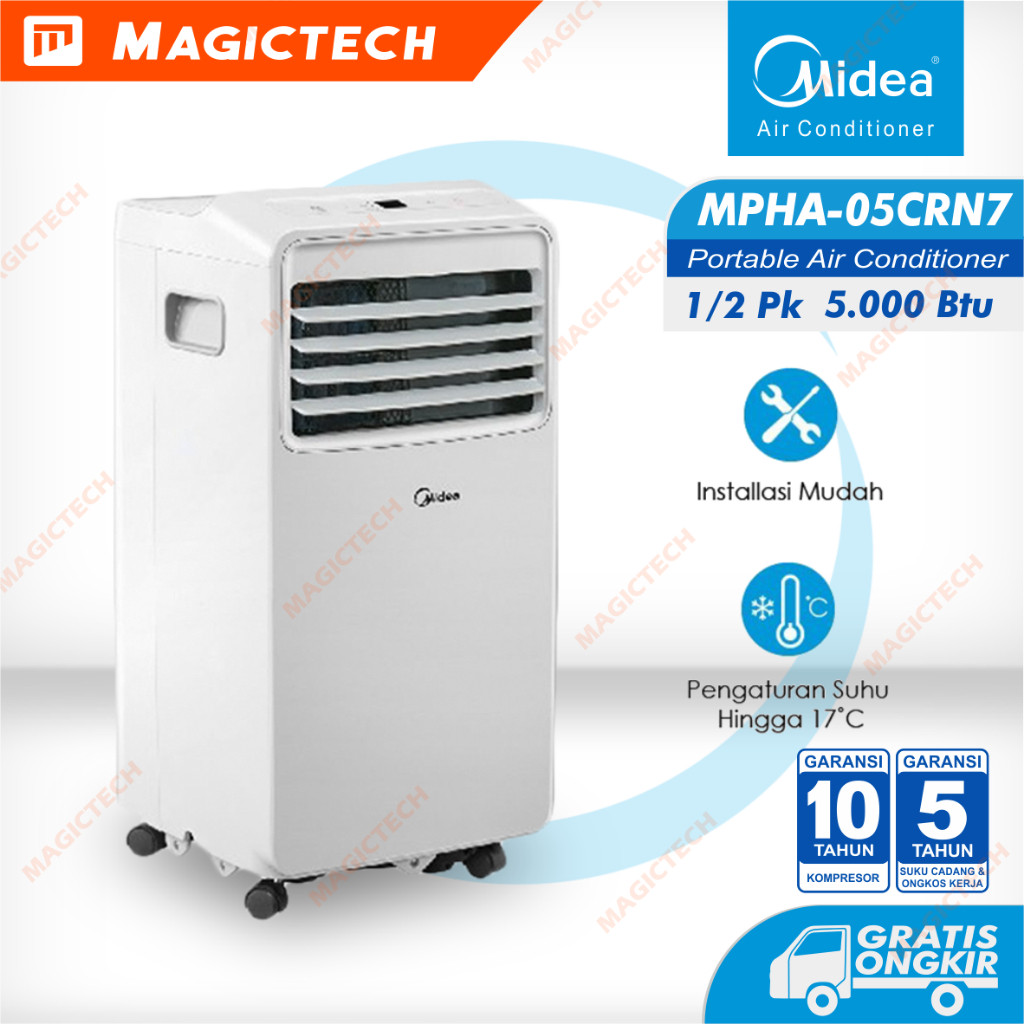 AC PORTABLE MIDEA 1/2 PK (0.5 PK) MPHA-05CRN7 Multiple Function AC