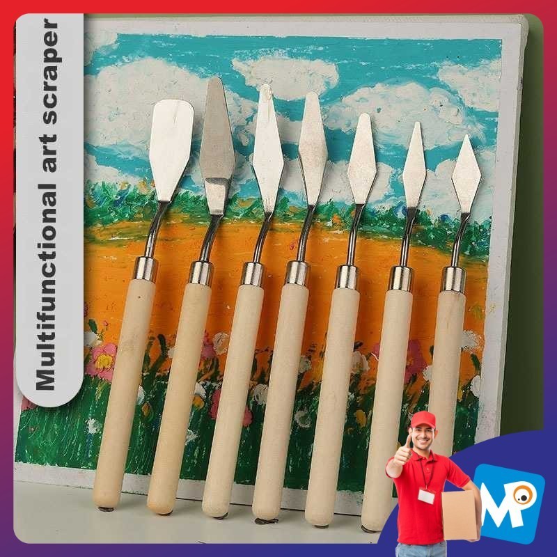 

JOWOART Pisau Palet Lukis Cat Akrilik Painting Scraper Knife 7 PCS - JW7