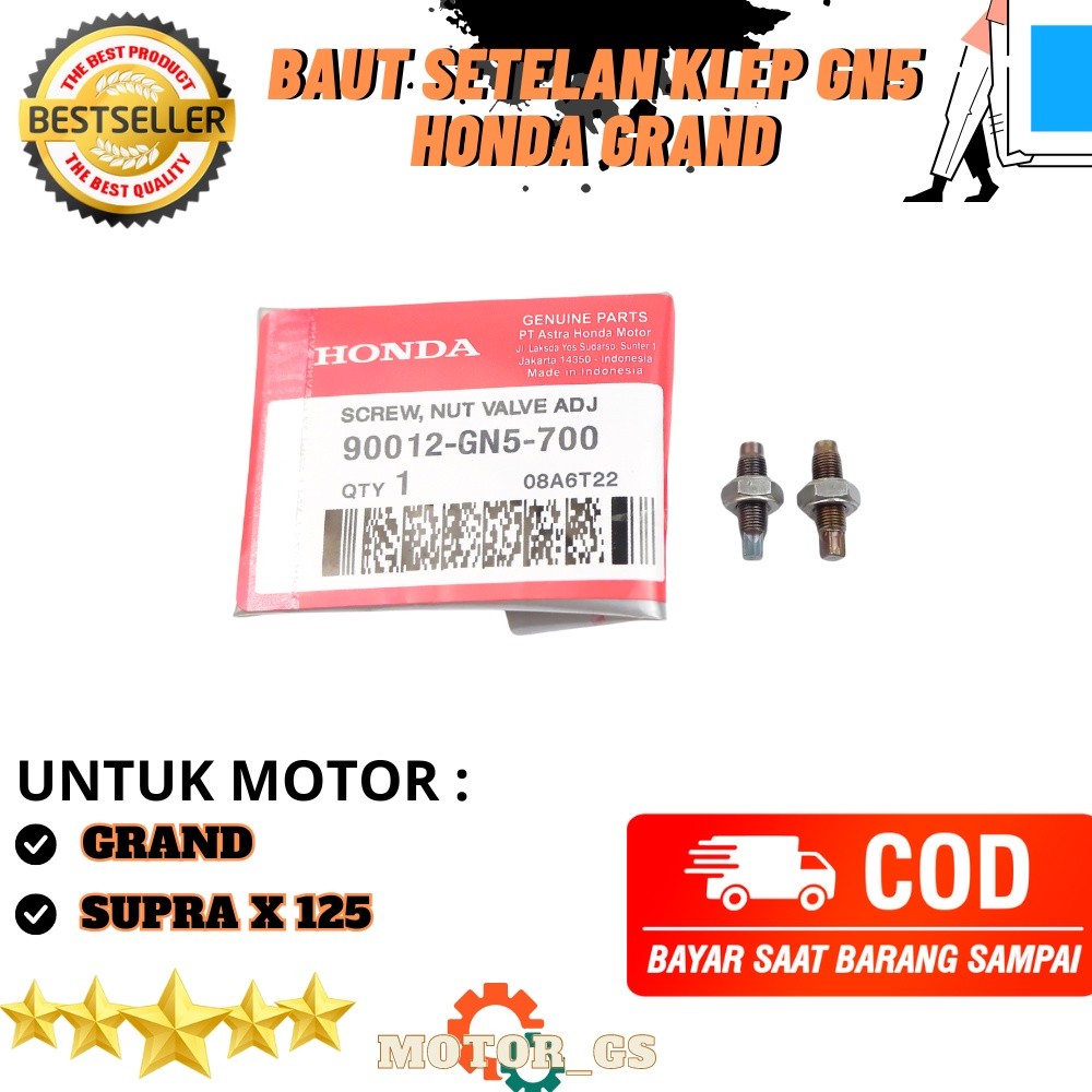 Baut Setelan Klep GN5 Motor Honda Grand & Supra X 125 / Baut Klep Set Grand - 90012-GN5-700 MOTOSHOP
