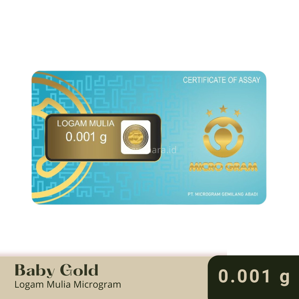 Baby Gold Emas Mini Logam Mulia 0.001 Gram Emas Kecil Batangan Microgram