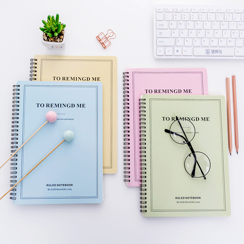 

8 pcs Concise A5 Spiral Binding 60 Page Notepad Coil Notebook Stationery Office School Notebook Wholesale