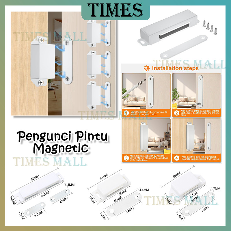 6Pcs Door Stoper Stainless Steel Magnit /Pengunci Pintu Magnetic / Magnetic Door Closer Stopper/Magn