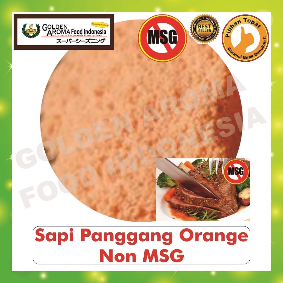 

Bubuk Tabur Rasa sapi panggang orange Non MSG 250gr Bumbu Serbaguna Halal 1/2Kg Seasoning Powder