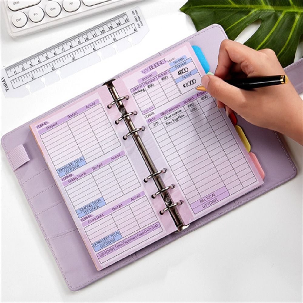 

Budget Sheet Notebook Refill Weekly Monthly Money Organizer Loose Leaf Inside Paper Binder Pockets A6 Size
