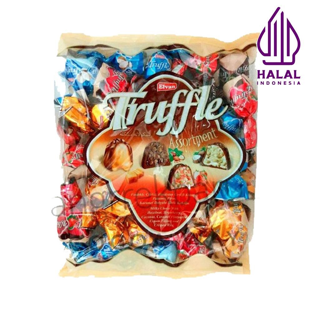 

Elvan Truffle Assortment 400gr Coklat Susu Coklat Hazelnut Karamel Stroberi Kelapa - Chocolate, Food
