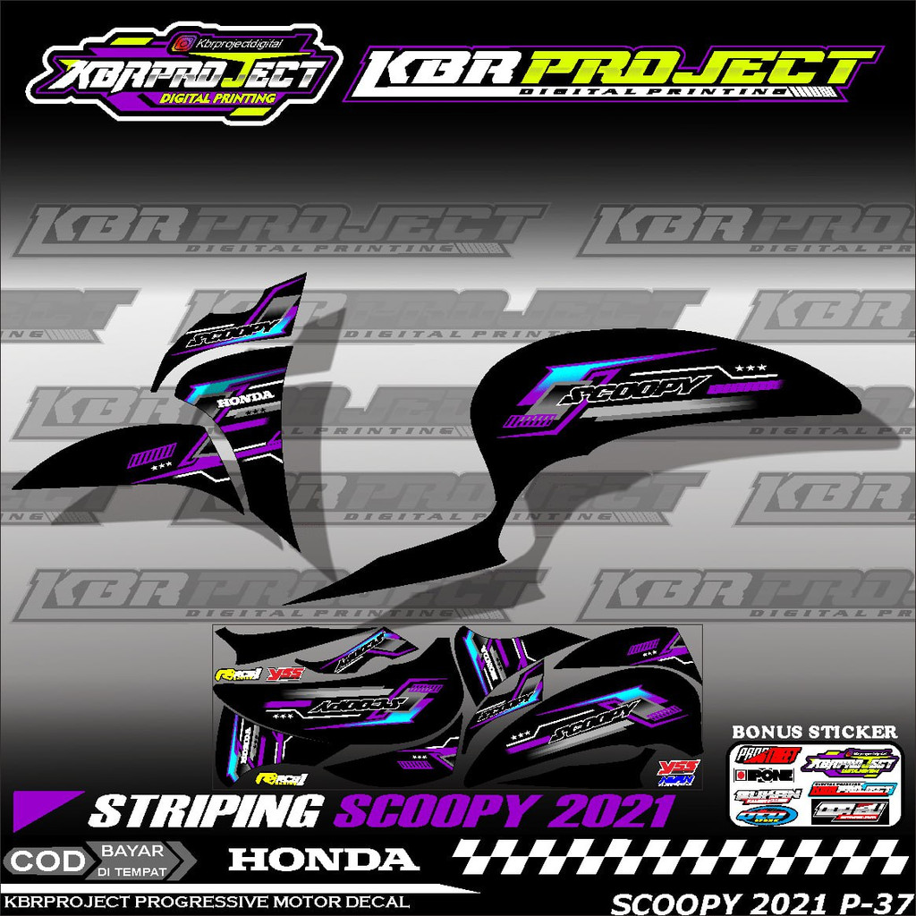 SCOOPY 2021 STIKER STRIPING MOTOR KEREN LIS VARIASI HOLOGRAM
