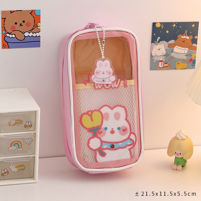 

[BEST]Promo Tempat pensil aesthetic Terbaru Pencil case kotak pensil kawaii lucu - Pink wow