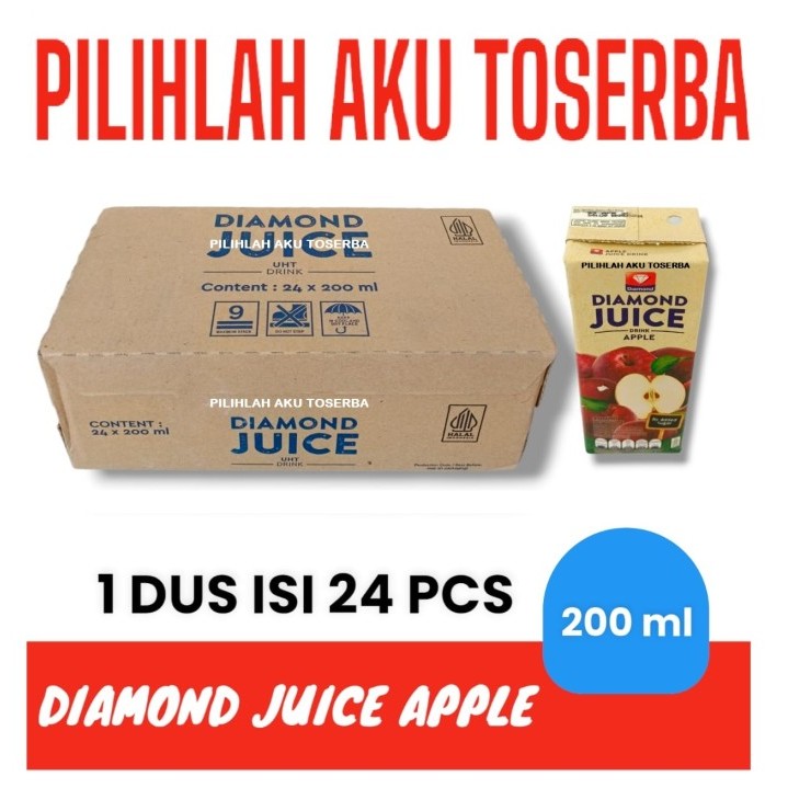 

DIAMOND JUICE APPLE Jus Apel 200 ml - ( HARGA 1 DUS )