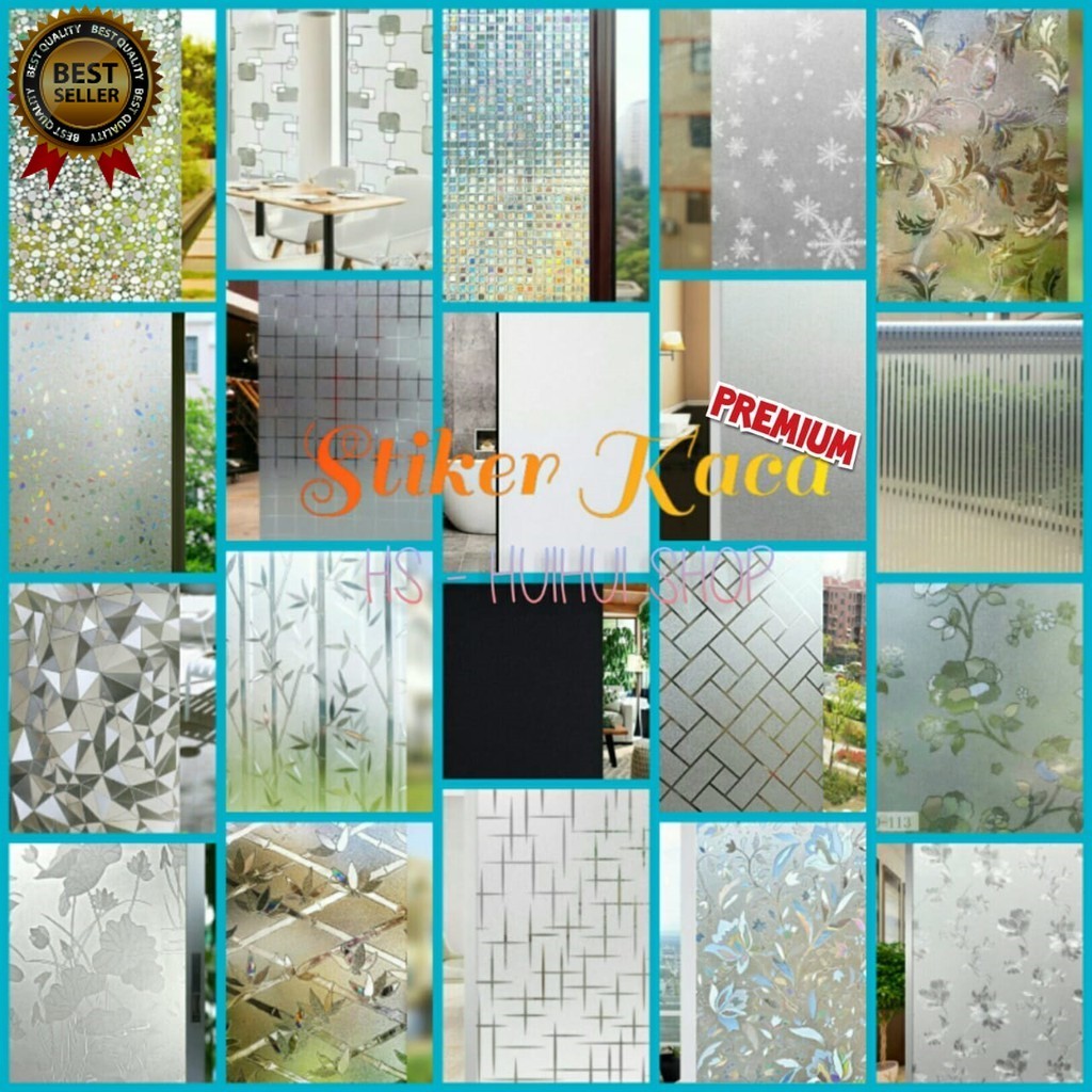 SANBLAST STICKER KACA STIKER KACA UK.45CMX2METER- BURAM,SERPIHAN,BATA,MOZAIK,BAMBU,PUTIH,LOTUS