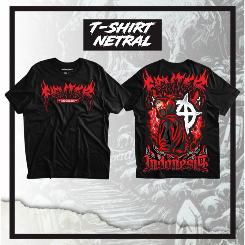 KAOS NETRAL NETRAL FIGHTER INDONESIA MOTIF MERAH KAOS NETRAL TERBARU - KAOS NETRAL BROTHERHOOD - KAO