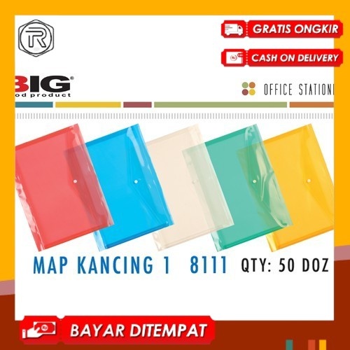

TEMPAT FILE, CLIP FILE, MAP PLASTIK KANCING POLOS 12 PCS 8111 BIG