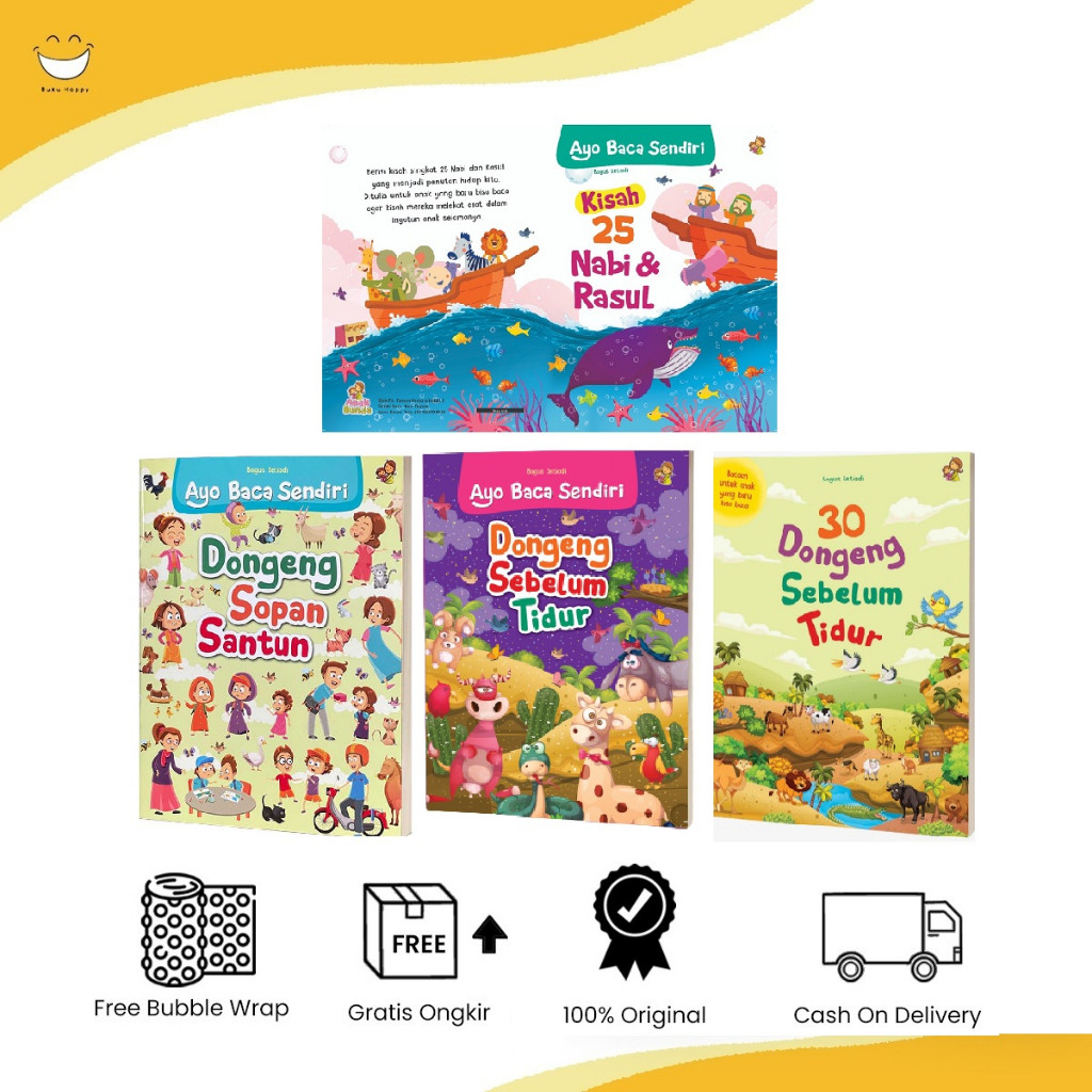 

Ready Stok !!! Buku Dongeng Cerita Anak Belajar Islam Ayo Baca Sendiri Kisah 25 Nabi Dan Rasul Anak Full Colour - Buku 30 Dongeng Sebelum Tidur (Full Colour) - Dongeng sebelum Tidur - Dongeng Sopan Santun - Kisah Masa Kecil Nabi Muhammad SAW