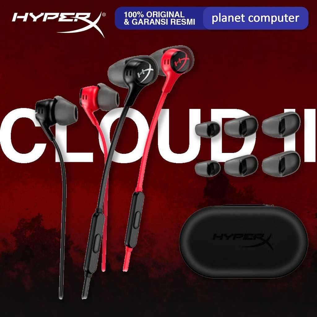 HyperX Cloud Earbuds II / Earbuds 2 | Earphone Gaming with Mic Resmi