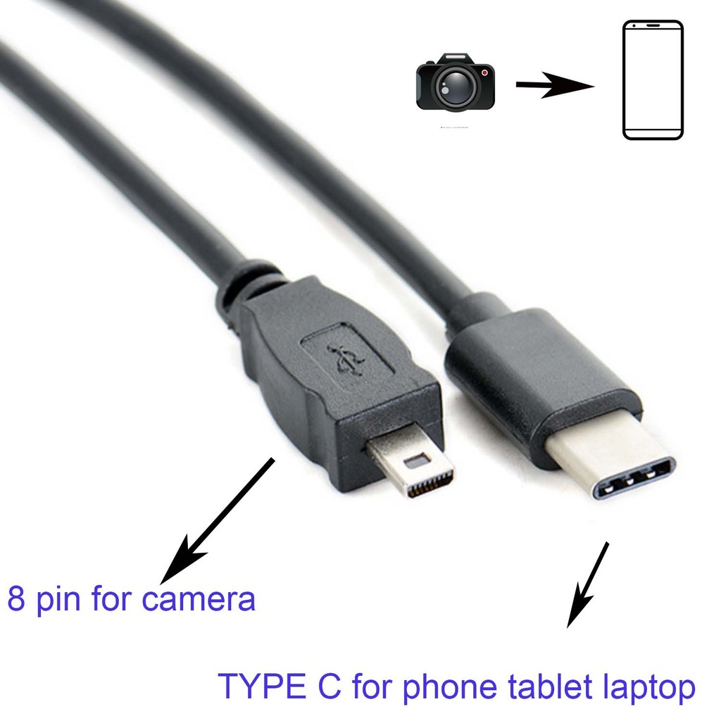 TYPE C OTG CABLE FOR Pentax Optio Camera I-USB7 I-USB17 Optio S4 S40 S45 S4i S50 camera to phone edi