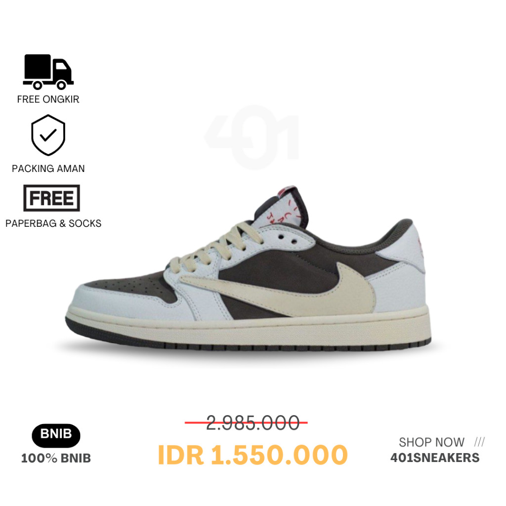 Sneakers Nike Air Jordan 1 Retro Low OG Reverse Mocha x Travis Scott PK GOD 100% BNIB