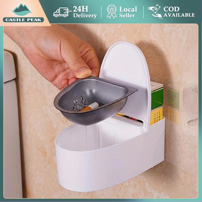 Asbak Rokok Tempel Dinding Dengan Tutup Ashtray Asbak Gantung Unik Lucu Bentuk WC Toilet Multifungsi