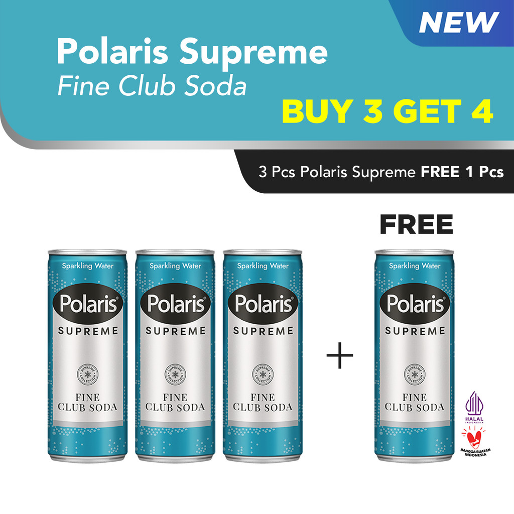 

Buy 3 Get 4 Polaris Supreme Fine Club Soda 250ML