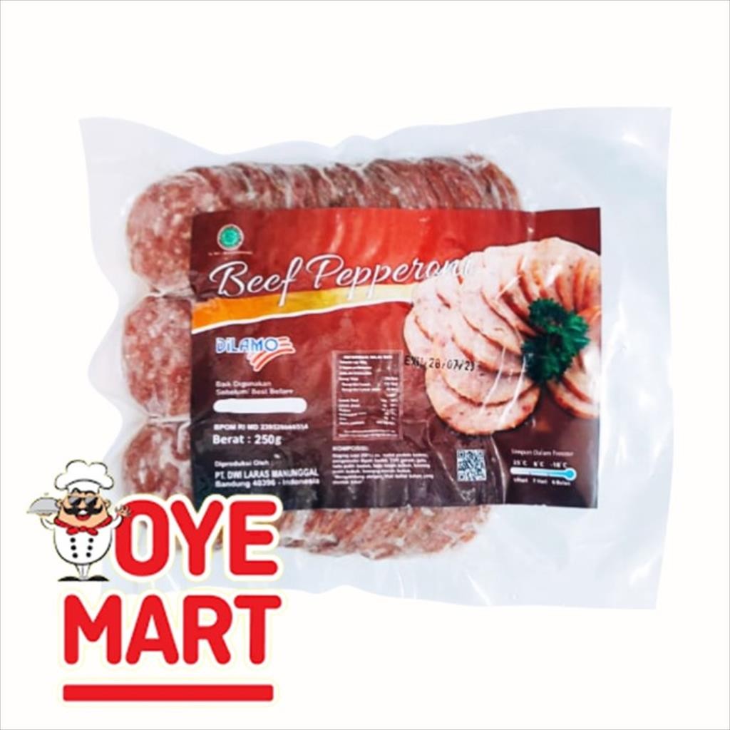 

DILAMO BEEF PEPPERONI 250GR KUALITAS PREMIUM
