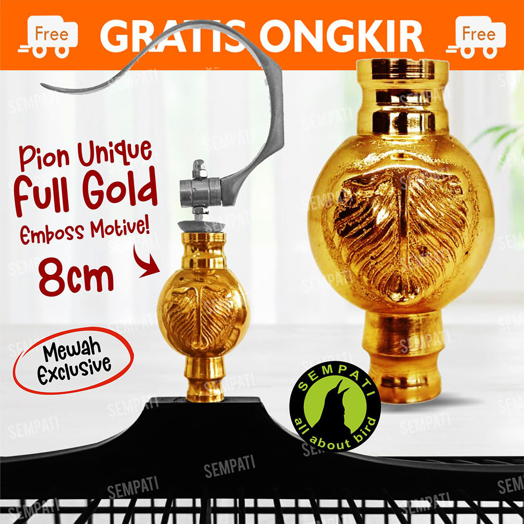 Pion Gold Leaf Daun Pion Sangkar Kotak Warna Emas Motif Daun Pion Kandang Burung Kotak Aksesories Ga