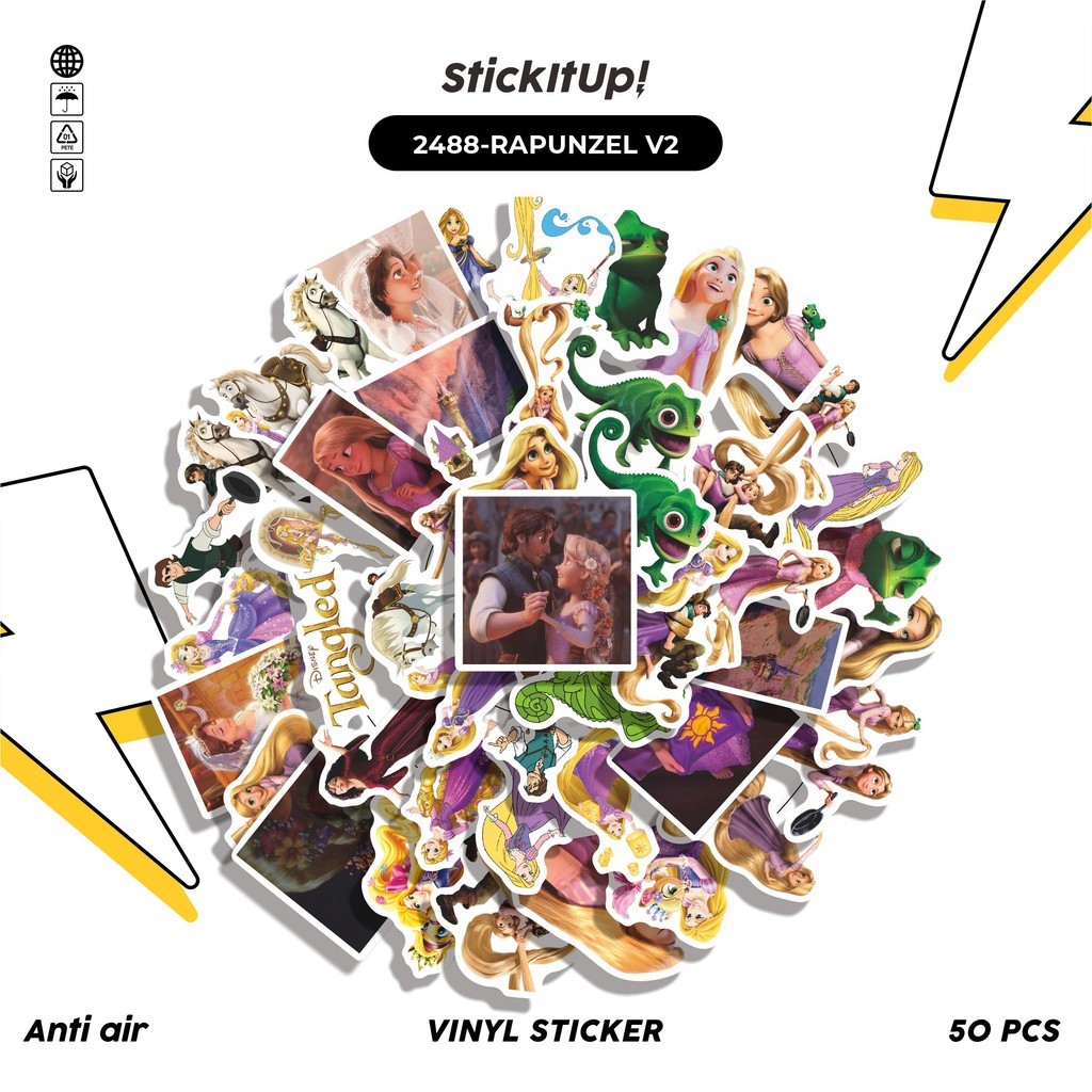 

COD✨ 50 Pcs Stiker RAPUNZEL V2 Lucu Anti Air Untuk Dekorasi Notebook Sepeda Skateboard Handphone DIY